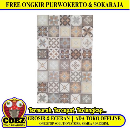 25 CM x 40 CM / PLATINUM BENSON Keramik Dinding Kamar Mandi Glossy Decor Embossed Dus