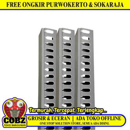 45 MM x 45 MM x 1700 MM / NISO Kabel Dak Ducting Trunking Protector Abu - Abu Batang