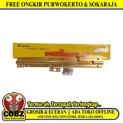 12 IN / EAST TOWER Grendel Kunci Slot Pintu Jendela Kuningan