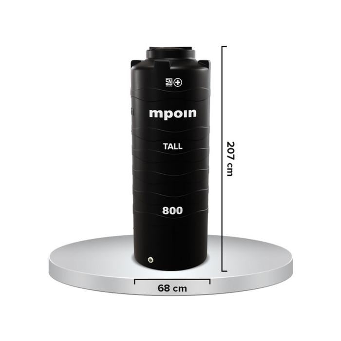 840 L / MPOIN + TALL T800 Water Torrent Tangki Tandon Air PVC Hitam + Acc Set