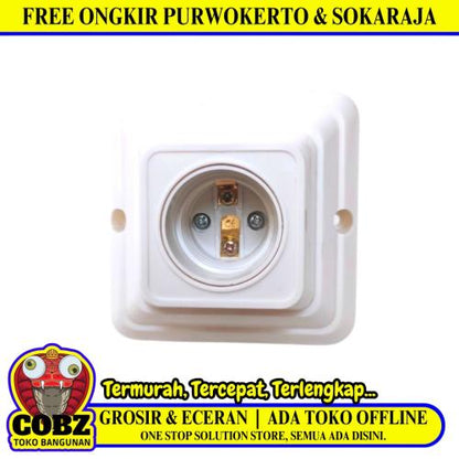 PANASONIC 52202031 Fitting Tempat Lampu Plafon Atap Tempel Kotak Besar Cream