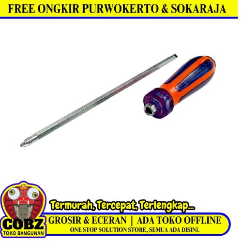 4 1/2 IN / COBZ Obeng Screwdriver Two Way Bolak Balik Plus Minus 2 In 1 Gagang Karet