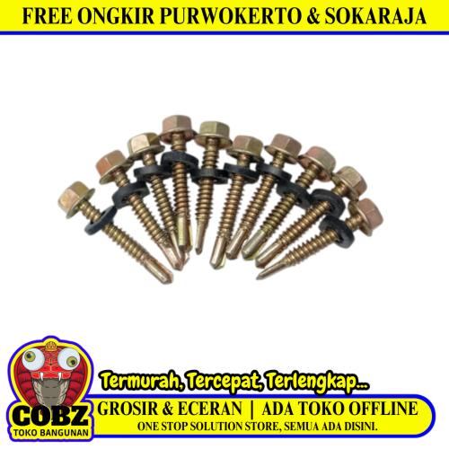 30 MM / TM Roofing Baut Sekrup Atap Baja Ringan Kuning Biji