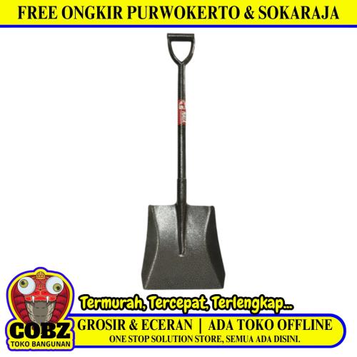 NAIX Sekop Pasir Tanah Kebun Taman Proyek Plat Baja Gagang Besi