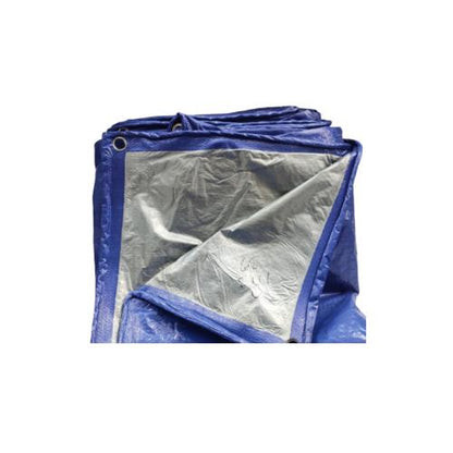 6 M x 8 M / TM A3 Terpal Tarpaulin Tutup Plastik PVC Biru Silver