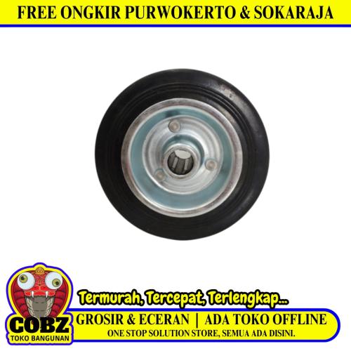 4 IN / TRIPLE-S Roda Saja Trolly Bentuk Gepeng Karet Hitam