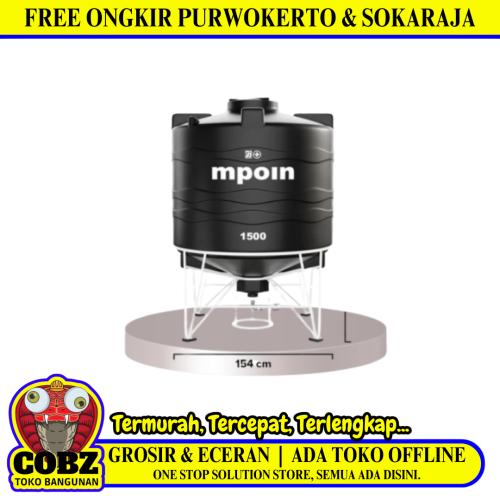 1500 L / MPOIN + DRAIN D 1500 Water Torrent Tangki Tandon Air PVC Red + Acc Set