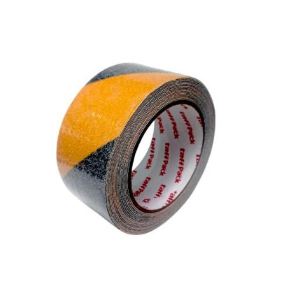 50 MM x 5 M / TAFFPACK Lakban Stepnosing Lantai Anti Slip Hitam Kuning Roll