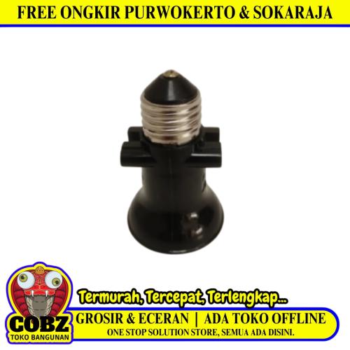 MATSUI Fitting Lampu Kombinasi Socket Stop Kontak Hitam