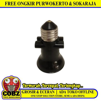 MATSUI Fitting Lampu Kombinasi Socket Stop Kontak Hitam