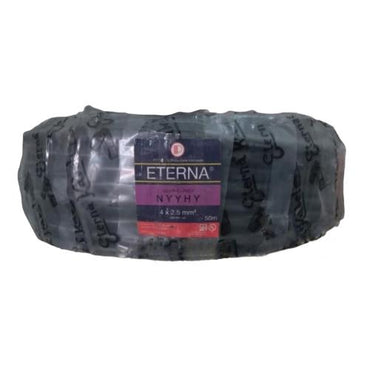 4 INTI x 2.5 MM x 50 M / ETERNA NYYHY Serabut Kabel Tembaga SNI Hitam Roll