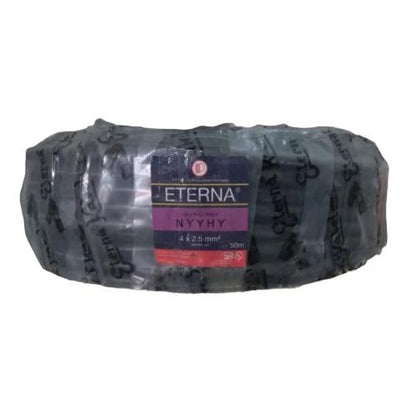 4 INTI x 2.5 MM x 50 M / ETERNA NYYHY Serabut Kabel Tembaga SNI Hitam Roll