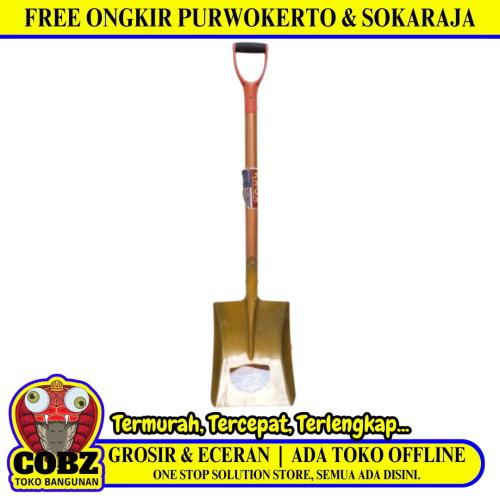 KROX Sekop Pasir Tanah Kebun Taman Proyek Plat Baja Gagang Besi