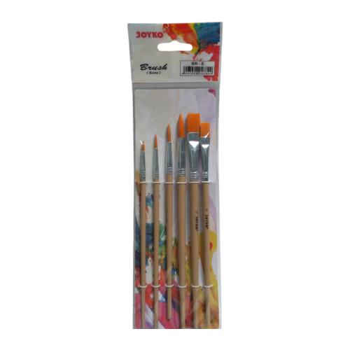 2 MM - 12 MM / JOYKO BR-5 Kuas Lukis Tembok Kayu Besi Air Acyrlic Paint Brush Set