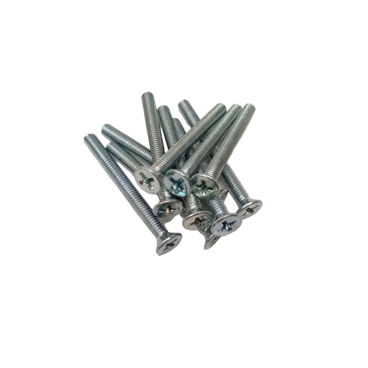 M 4 x 40 MM / TM Baut JF Kepala Rata Plus Putih Biji