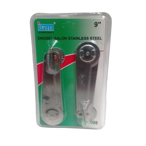 9 IN / IGM  Tangan Gareng Engsel Salon Penahan Jendela SS Set