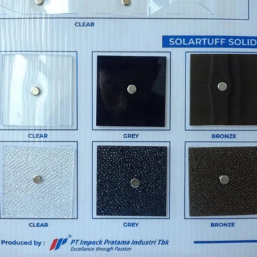 1.2 MM x 1.1 M x 50 M / SOLARFLAT Atap Polykarbonat Solid Plain Grey Roll