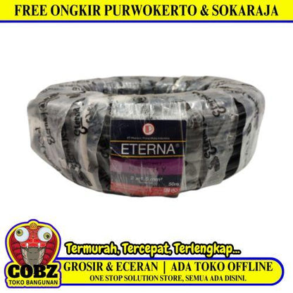 2 INTI X 1.5 MM / TM NYMHY Serabut Kabel Tembaga SNI Hitam Meter