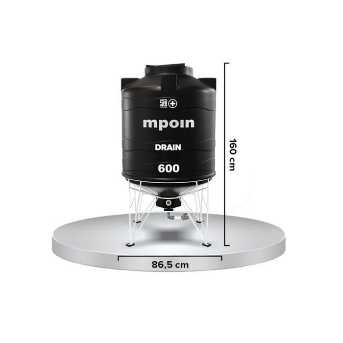510 L / MPOIN + DRAIN D600 Water Torrent Tangki Tandon Air PVC Red + Acc Set