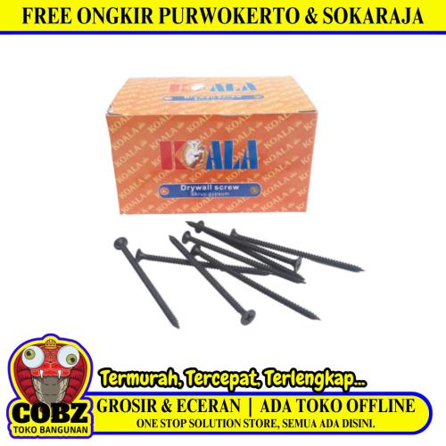 #6 X 3 IN / KOALA Sekrup Gypsum Screw Plafon Board GRC Hitam Dus