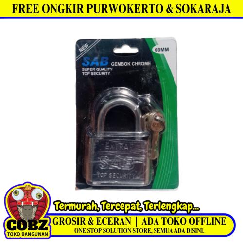 60 MM / SAB Gembok Pintu Pagar Padlock Anti Maling Leher Pendek