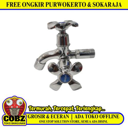 1/2 IN / ONDA Kran Air Cabang Double Shower Mesin Cuci Stainless