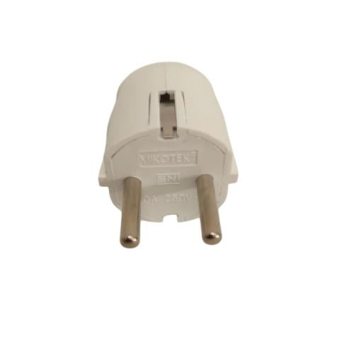 MIKOTEK Steker Jek Colokan Kabel Listrik Cowok Male Bulat Putih