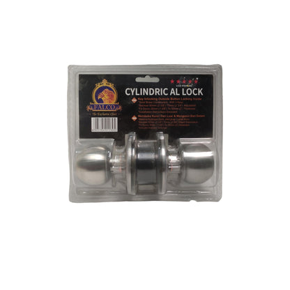 D 8 CM / FALCO Kunci Handle Pintu Bulat Kamar Mandi Stainless Silver
