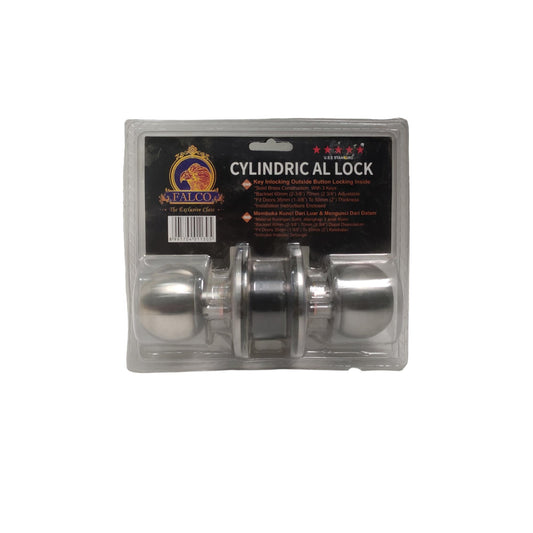 D 8 CM / FALCO Kunci Handle Pintu Bulat Kamar Mandi Stainless Silver