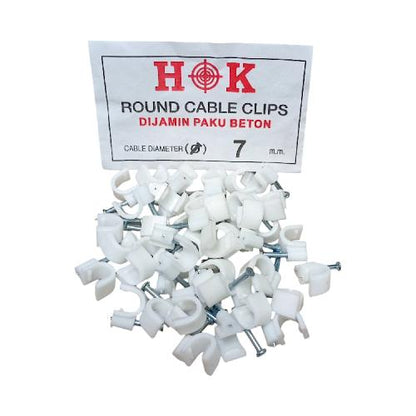 7 MM / HOK Klem Kabel Penjepit Penyangga Paku Beton Bungkus