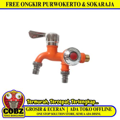 1/2 IN / LEADFREE Kran Air Cabang Double Shower Mesin Cuci PVC