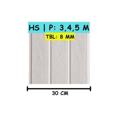 8 MM x 30 CM x 5 M / SHUNDA PLAFON K-9208F Plafon Gypsum GRC U PVC Hotstamping Lembar