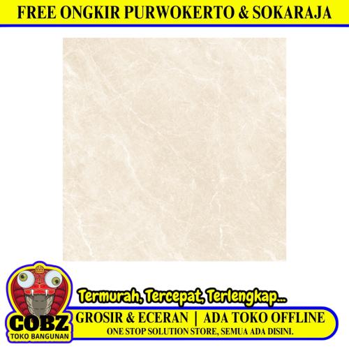 60 CM x 60 CM / MAGIA HORTENSIA CREAM Granit Lantai Rumah Glossy Dus