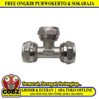 T 20 / FIDEM Tee Sambungan Fitting Selang Pex Air Panas Stainless