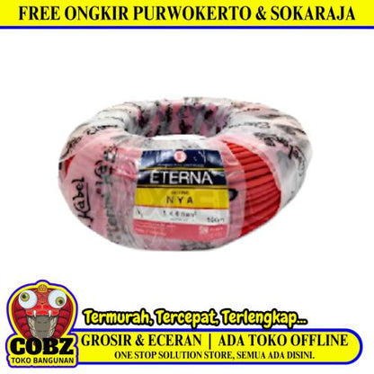 1 INTI x 4 MM x 100 M / ETERNA NYA Tunggal Kabel Tembaga SNI Merah Roll