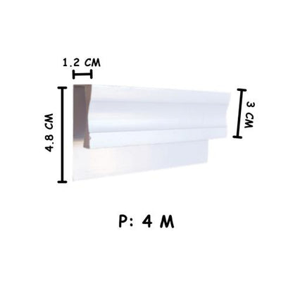 3 CM x 4 M / SHUNDA PLAFON LS-302 List Profil U Plafon U PVC Batang