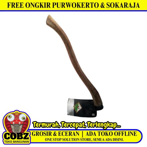 AYAM MAS Mata Pacul Cangkul Tani Kebun Tanaman Baja Plus Gagang Kayu Set