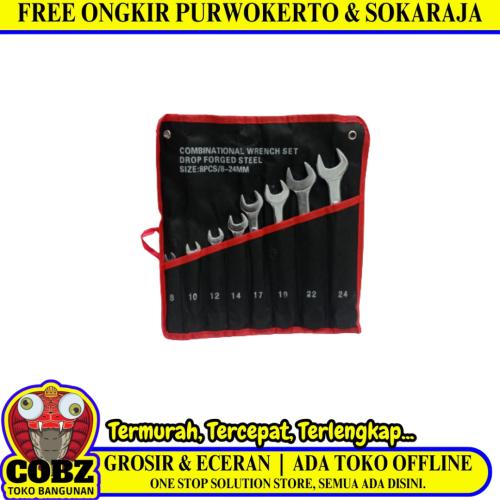 8 MM - 24 MM / SUPERMAN Kunci Ring Pas Kombinasi Combination 8 Pcs Set
