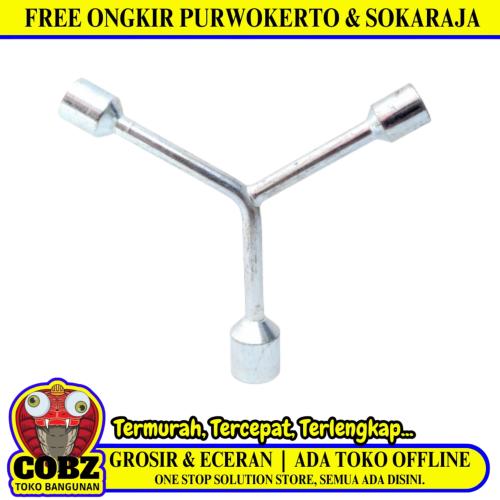 10 MM x 12 MM x 14 MM / NM Kunci Sok Shock Socket Y Wrench 3 Cabang