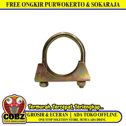 1 3/4 IN / TM Klem Pipa Bracket Knalpot Exhaust Clamp U Bolt Besi