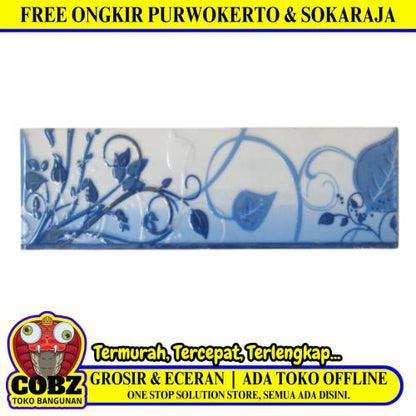 8 CM X 25 CM / NM 8C742C List Keramik Dinding Kamar Mandi Blue Lembar