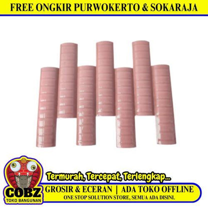 10 CM / TM Kuku Macan Bon Bon Lis Keramik Garis Pink Lembar