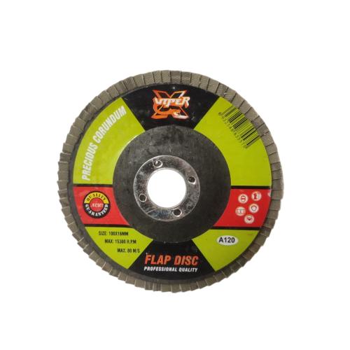 4 IN x GRIT 120 / VIPER Flap Disc Mata Gerinda Amplas Susun Kipas