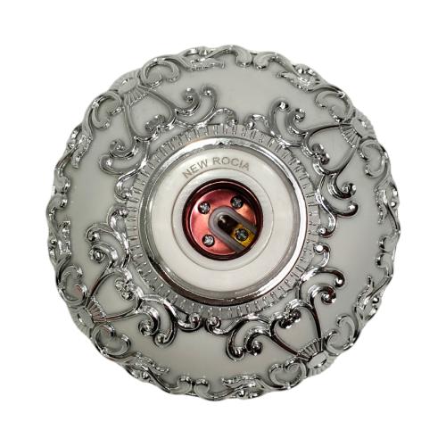 ROCIA Fitting Tempat Lampu Plafon Atap Tempel Motif Besar Silver
