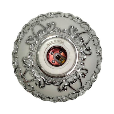 ROCIA Fitting Tempat Lampu Plafon Atap Tempel Motif Besar Silver