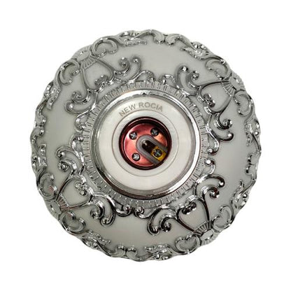 ROCIA Fitting Tempat Lampu Plafon Atap Tempel Motif Besar Silver