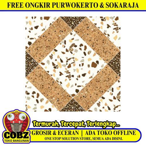 25 CM x 25 CM / ASIA ROCKFORD Keramik Lantai Kamar Mandi Matte Brown Dus