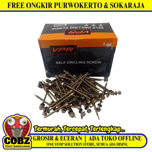 #12 x 70 MM / VPR Roofing Baut Sekrup Atap Baja Ringan Kuning Dus