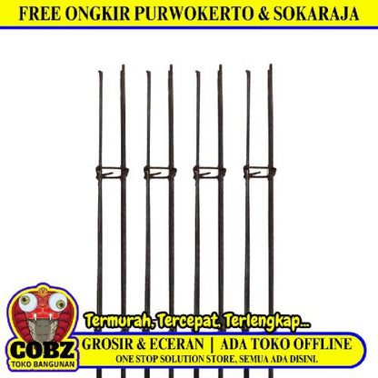 8 CM X 8 CM X 3 M / TM Besi Kolom Slup Praktis Batang