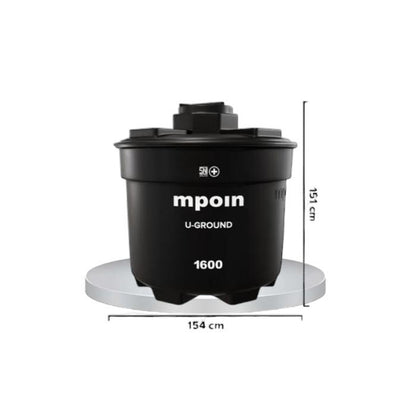 1600 L / MPOIN + UGROUNDUG1600 Water Torrent Tangki Tandon Air PVC Hitam + Acc Set